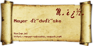 Meyer Üdvöske névjegykártya